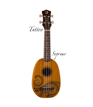 Luna UKE TATTOO- укулеле, сопрано, чехол, лазерная гравировка - кельтский узор