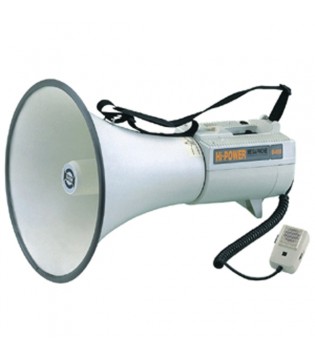 SHOW ER-68S - мегафон 45 Вт,  15 В, выносной микрофон, сирена, вх.AUX,  вес 3,3 кг, алюминий